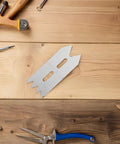 Beefy Pro Grade Heavy Duty Bench Dog Clamp Set With Precision Positioning 4 Piece Slab Flattening Accessories on a workbench