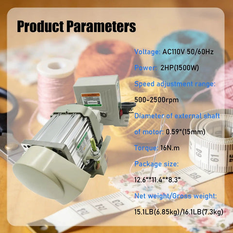 110V Sewing Machine Brushless Servo Motor With Needle Positioner 1500W, DC motor with high torque, low vibration on table