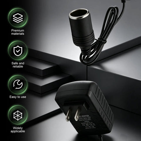 Top Shelf 120V To 12V 24W Ac Dc Converter Adapter Swaps Wall Outlet Power, showcasing plug and socket design for car tools.