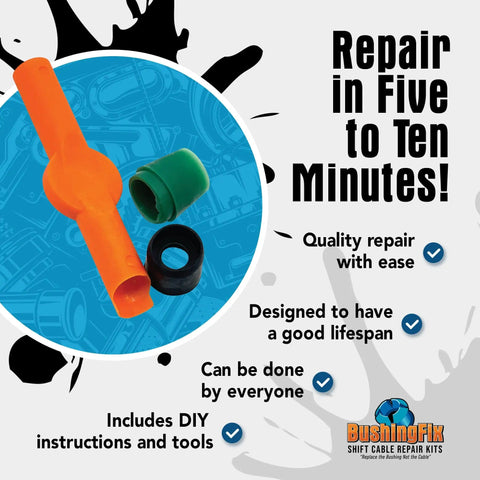 Si2Kit Automatic Transmission Shift Cable Bushing Repair Kit with tool and bushings for simple plug-and-play fix