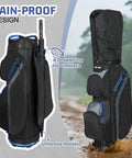 Cart Golf Bag With 15 Way Top Divider For Easy Club Access Lightweight Cart Bag With Cooler And Rain Cover showing rainproof design
