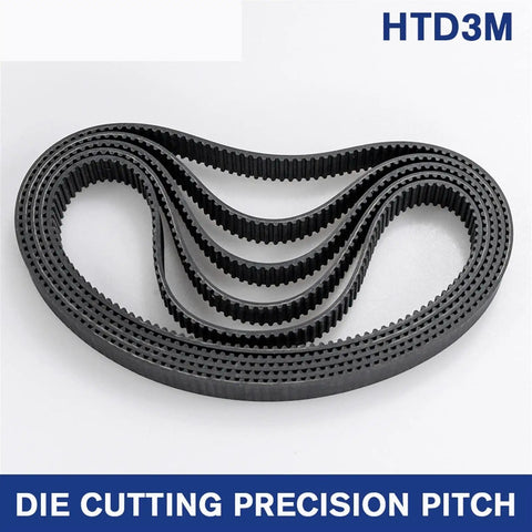 HTD 3M Timing Belt For 3D Printers Closed Loop Synchronous Belt 3mm Pitch 405 408 411 417 420 423 426 432mm Length And 6 9 10 15mm Width Rubber Toothed Belt For Smooth Torque Transfer And Light Load Conveyance.