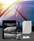 Windshield Repair Kit For Chips And Cracks With Nano Glass Repair Resin Liquid, showing manual, resin, and glass tools