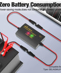 Close-up of smart energy-saving controller in 25W 12V Solar Battery Charger Kit with waterproof panel for cars and outdoor use.