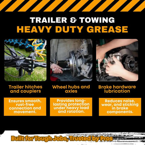 Heavy Duty Lithium Complex Grease 14.5 Oz Cartridges 20 Pack With Free Microfiber Towel Green All Purpose Grease For Bearings Trailers Chassis U-Joints And Industrial Equipment usage on hitch and axle