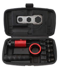 Professional Cordless Drill Rivet Nut Tool Adapter Kit For Fastening Metal Sheets Cars And Aluminum Boats With 5 Mandrels Carry Case, open case