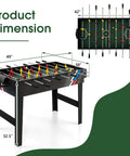 Product dimensions of 49 Inch 4 In 1 Combo Game Table Featuring Fast Swap Foosball, measuring 49" x 38" x 32.5".