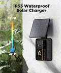 IP53 Waterproof Solar Charger For Ring Video Doorbell 3 3 Plus 4 And Battery Doorbell Plus mounted outdoors in rain