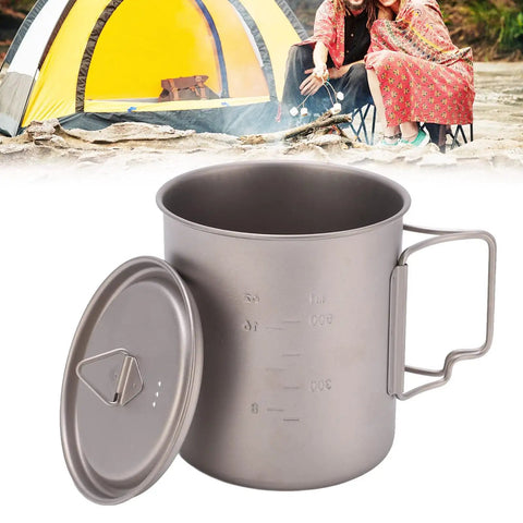 750ml Folding-Handles Outdoor Water Mug For Camping And Hiking, Lightweight Alloy Cup, Portable hydration bottle