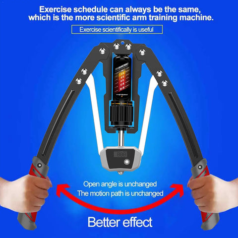 Adjustable Hydraulic Twister Arm Exerciser With Lcd Counter Display 22 To 440 Lbs Resistance Home Chest Expander showing digital counter and grip handles.