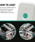 Instructional image showing the TPMS Tire Pressure Reset Tool For Automotive Diagnostics And Programming Training Tool with 180 and 90 degree nozzle operation for Ford Lincoln Mazda models.