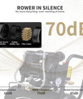 6.4 Gallon Ultra Quiet Air Compressor With Steel Tank And Wheels Oil Free 70 Decibels 110V for noise comparison and component detail