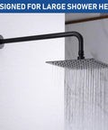 Extra Long 16 Inch Stainless Steel Shower Arm With Flange In Oil Rubbed Bronze, Heavy Duty Shower Head Extension, installed in shower