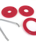 Professional Grade Anodized Aluminum Router Table Insert Plate 9 X 12 Inch Bench Mounting Base For Woodworking Routers Quick Bit Swap Slick Upgrade Ultra Durable red silicone rings and metal handle
