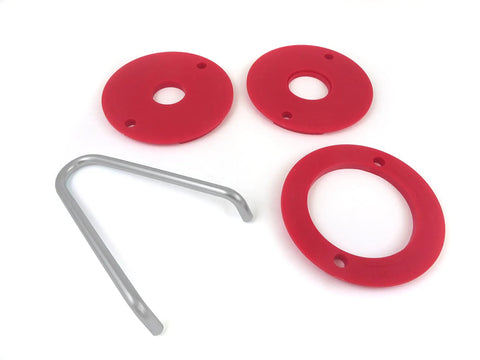 Professional Grade Anodized Aluminum Router Table Insert Plate 9 X 12 Inch Bench Mounting Base For Woodworking Routers Quick Bit Swap Slick Upgrade Ultra Durable red silicone rings and metal handle