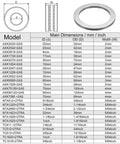 uxcell AXK75100 thrust needle roller bearings with washers, front view, 75 mm bore, 100 mm OD, 4 mm thick, 2 pcs