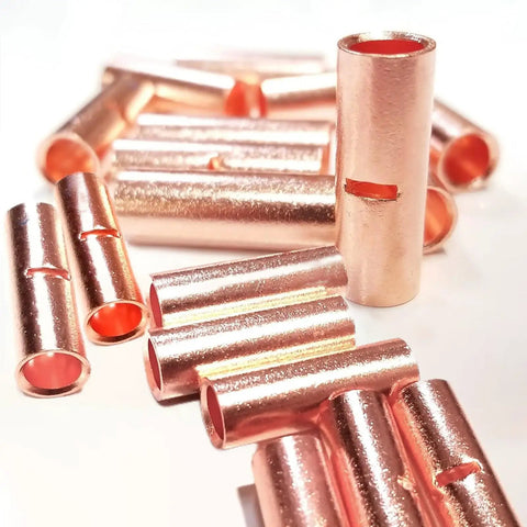 Copper connectors from 380 Piece Non Insulated Butt Connectors Kit For 26 To 6 AWG Beefy Copper Crimp Splice Terminals Heavy Duty