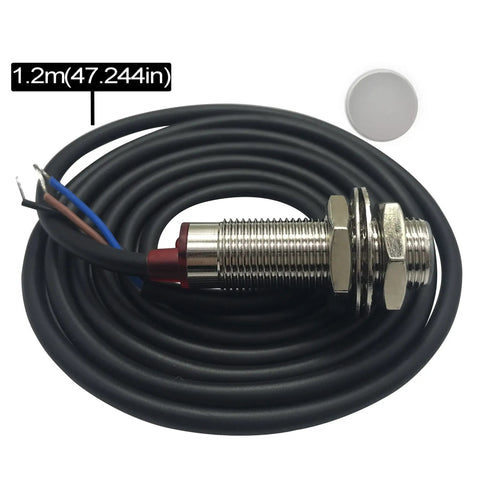 Top Tier Industrial Hall Effect M12 Proximity Switch Npn Three Wire Normally Closed With Sweet Ten Millimeter Detection Range And Six To Thirty Six Vdc Power For Kickass Automation Builds with 1.2m cable.