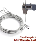 Two Pack 10ft Garage Door Cable Kit, Heavy Duty 304 Galvanized Steel Cables For 8 Ft Residential Doors, coiled with caliper measurement