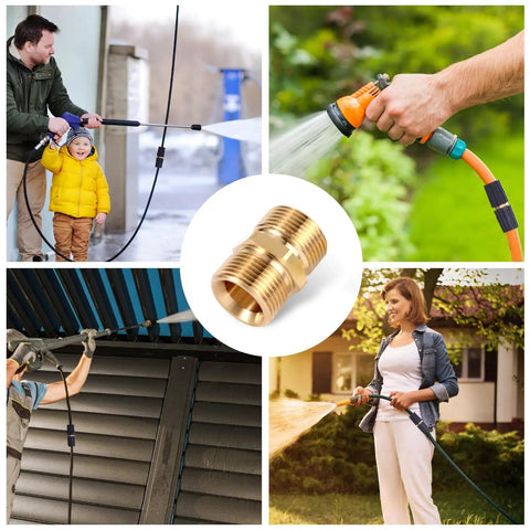 Upgrade Your Wash Game With This Brass Pressure Washer Hose Connector M22 14mm Adapter 5000 PSI Heavy Duty Male To Male Coupler