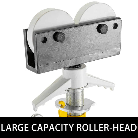 Heavy Duty Adjustable Pipe Stand With Roller Head Support, Foldable Steel Trailer Jack For 2500 Lb Load Capacity, Built Tough Workhorse Ready For Any Auto Shop Project Without Breaking A Sweat On Setup