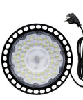 UFO LED Floodlight Industrial High Bay Light Waterproof Work Lamp For Warehouse 150W with Plug, rugged aluminum design