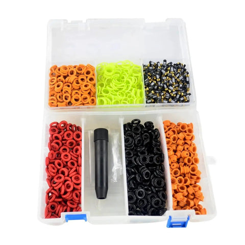 Pro Grade Universal Fuel Injector Repair Kit Set For Electronic Fuel Injection Systems with assorted o-rings, 200 sets per box