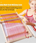 Wooden Weaving Loom Kit For Kids And Adults Large Frame Tapestry Loom 9.85 By 15.5 Inches with accessories and yarn.