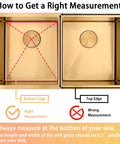 Image showing correct and incorrect sink measurement methods for Kitchen Sink Grid 27 And 13 Sixteenths Inch By 14 And 5 Sixteenths Inch