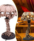 Light Up Skeleton Table Lamp With Four Bone Skull Design, LED 3D Skeleton Night Light shown in detailed view