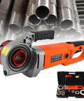Powerful 2300W Electric Pipe Threader Kit For Plumbing Pros with heavy duty dies and compact carrying case.