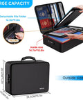 Fireproof File Organizer Bag With 13 Colorful Pockets And Accordion Folder 5200F Document Safe Box With Lock And Labels open view
