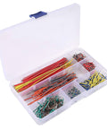 Open box showing organized 560 Piece Jumper Wire Kit With 14 Lengths For Breadboard Prototyping And Arduino Projects, Insulated Wires in Multicolor