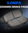 ILONPA rear ceramic brake pads set, 4-piece with hardware, front view