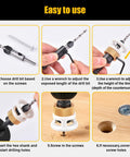 Guide showing how to adjust and use a 4 Piece Carbide Countersink Drill Bit Set For Woodworking With 4 Flutes And Adjustable Low Friction Depth Stop And Stop Collar Pro Grade Durable Bits For Cabinetry And Fine Woodworking 2.8mm 3.2mm 3.5mm 4mm.