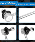 Toyota Heavy Duty Front And Rear Sway Bar Link Suspension Kit For Camry Highlander Avalon Venza And Lexus ES300 ES330 RX330 RX350 RX400h Replaces K90344 K90345 4Pcs Front And Rear Stabilizer Bar Links, metal sway bar link close-up