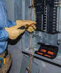 Electrician using Insulated 8 In 1 Screwdriver Set With Interchangeable Blades For Electrical And General Repairs near panel