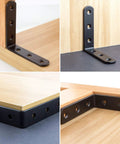 Beefy Heavy Duty 4x4 L Brackets Set installed on wood furniture for secure corner reinforcement