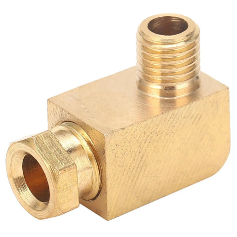Heavy Duty Brass Lube Fitting 90 Degree Adapter Stops Oil Leaks Under High Pressure On Nylon Copper Aluminum Tubing With Heat Resistant Build Ensures Long Life In Tough Conditions So You Can Get It Done Fast And Clean Without Messing Up. brass 1/4 inch 90-degree fitting