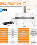 Attic Ventilation Fan Motor With Mounting Kit Direct Replacement For Lomanco 2000 And 1800 Series Power Vents 120V 1 Tenth HP 1100 RPM Easy Install And Durable Performance specifications