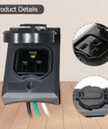 Rugged Ground Outdoor Outlet With Weatherproof Lamp Post Socket view showing power receptacle design and wiring details.