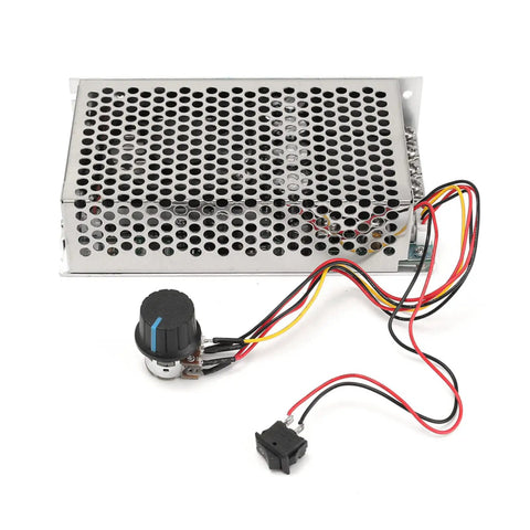 DC Motor Speed Controller 10-50V 100A Peak 5000W PWM Regulator For DC Brush Motors And Lamps with control wires visible.