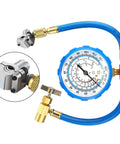 Chinco BPV-31 piercing valve kit with blue dial gauge and brass adapters for automotive air-conditioning service