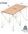 Centipede Folding Table Top For Portable Work Stand Saw Horses, 24 Inch By 48 Inch Wood Top With 6 Quick Twist Locks, Brown CT22N