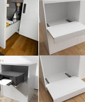 Rolls Right Out Butter Smooth Bottom Mount Drawer Slides With Soft Close Feature And Slick Glide Action For Kitchen Cabinet Pull Out Tray Shelf Hardware heavy-duty base rail with fully extended drawers.