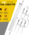Beefy 304 Stainless Steel Cable Tie Gun Kit With 100 11.8 Inch Metal Zip Ties Self Locking UV And Corrosion Resistant 200 Lb