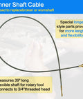 Flexible Shaft Replacement Kit 39 Inch S-93 Shaft shown with details and measurements for rotary tools