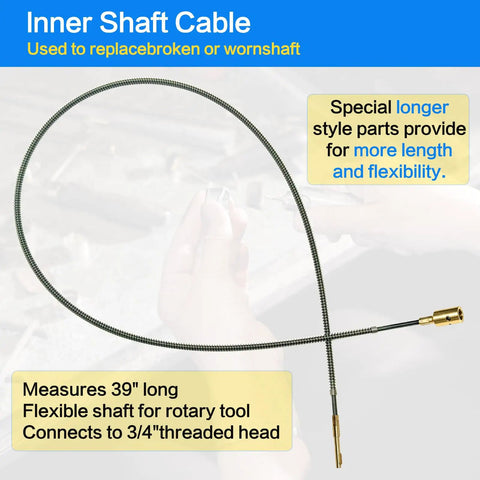 Flexible Shaft Replacement Kit 39 Inch S-93 Shaft shown with details and measurements for rotary tools