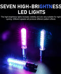 Two Pack LED Bike Wheel Lights Waterproof Spoke Lights With Neon Flashing Patterns Valve Stem Lamps For Blue Bike Tires
