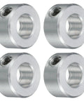 Four Piece Set Screw Aluminum Shaft Collars For Three Eighths Inch Bore, Three Quarters Inch Outside Diameter And Three Eighths Inch Thick
